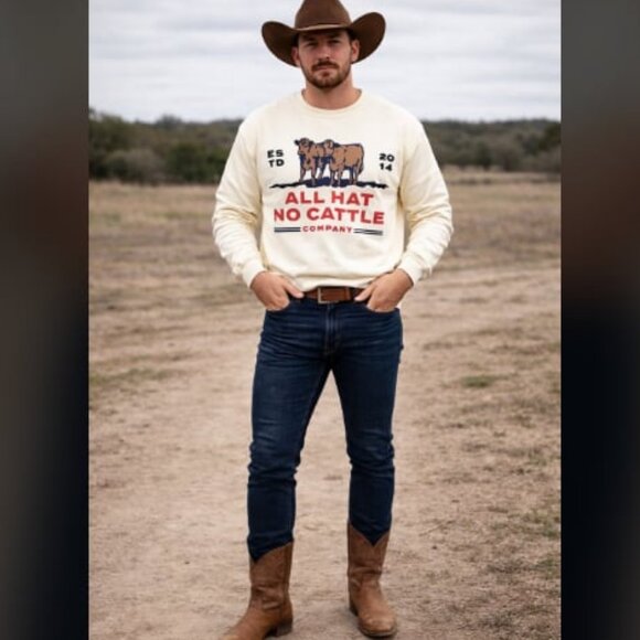 Sendero Provisions Co. Other - New SENDERO All Hat No Cattle Graphic Sweatshirt Ivory L